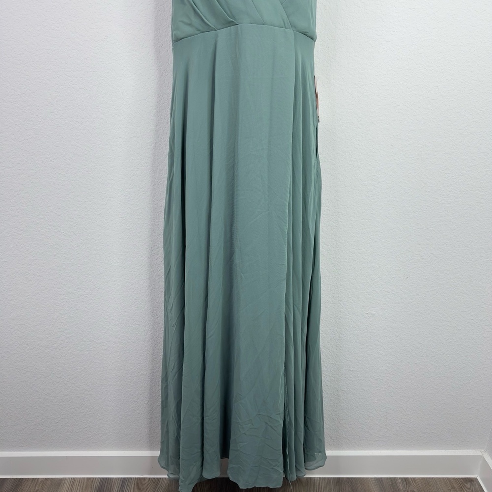 Birdy Grey Dress Womens L Green Kaia Flowy Romantic‎ Formal Wedding Bridesmaid - Picture 4 of 11